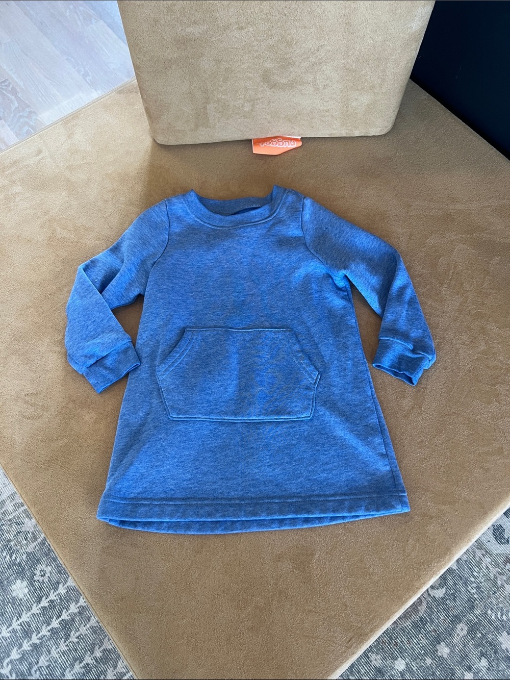Primary Blue Kids Pullover Sweatshirt Dress